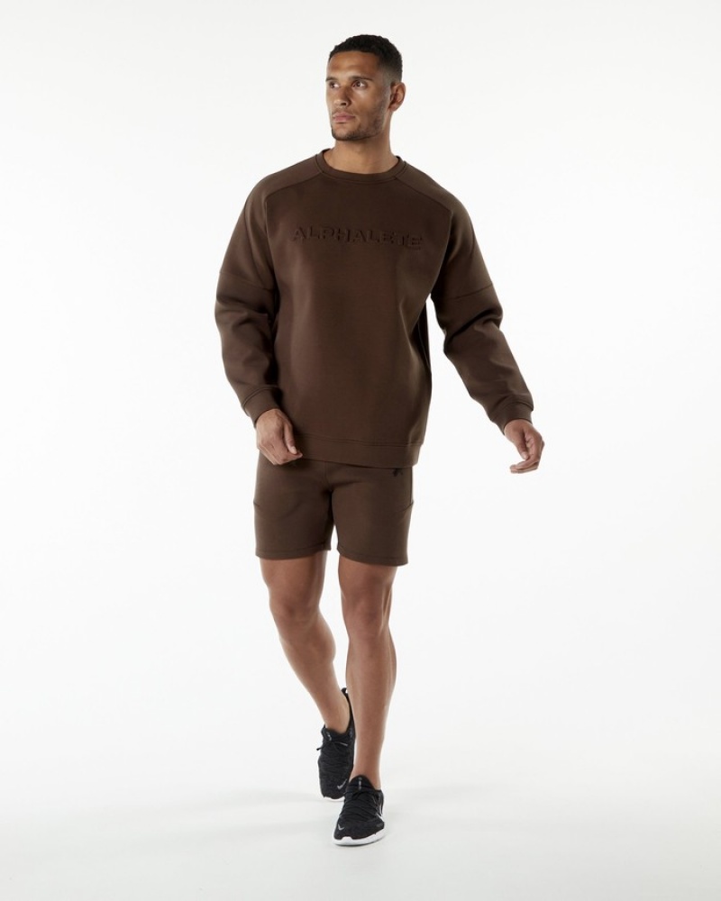 Hanorace Barbati Alphalete ELMTS Crewneck Maro | 936124-QKX