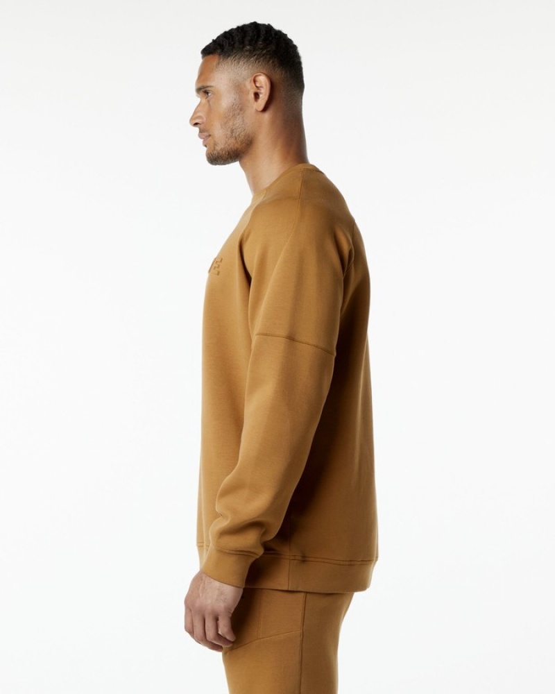 Hanorace Barbati Alphalete ELMTS Crewneck Kaki | 875126-HPC