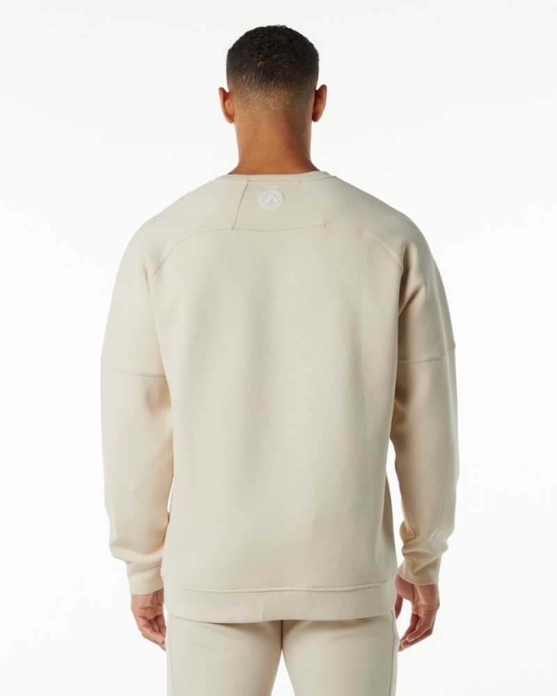 Hanorace Barbati Alphalete ELMTS Crewneck Galbeni Deschis | 819306-MFK