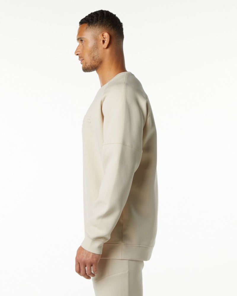 Hanorace Barbati Alphalete ELMTS Crewneck Galbeni Deschis | 819306-MFK