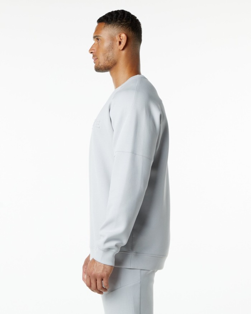 Hanorace Barbati Alphalete ELMTS Crewneck Gri | 396748-OMB
