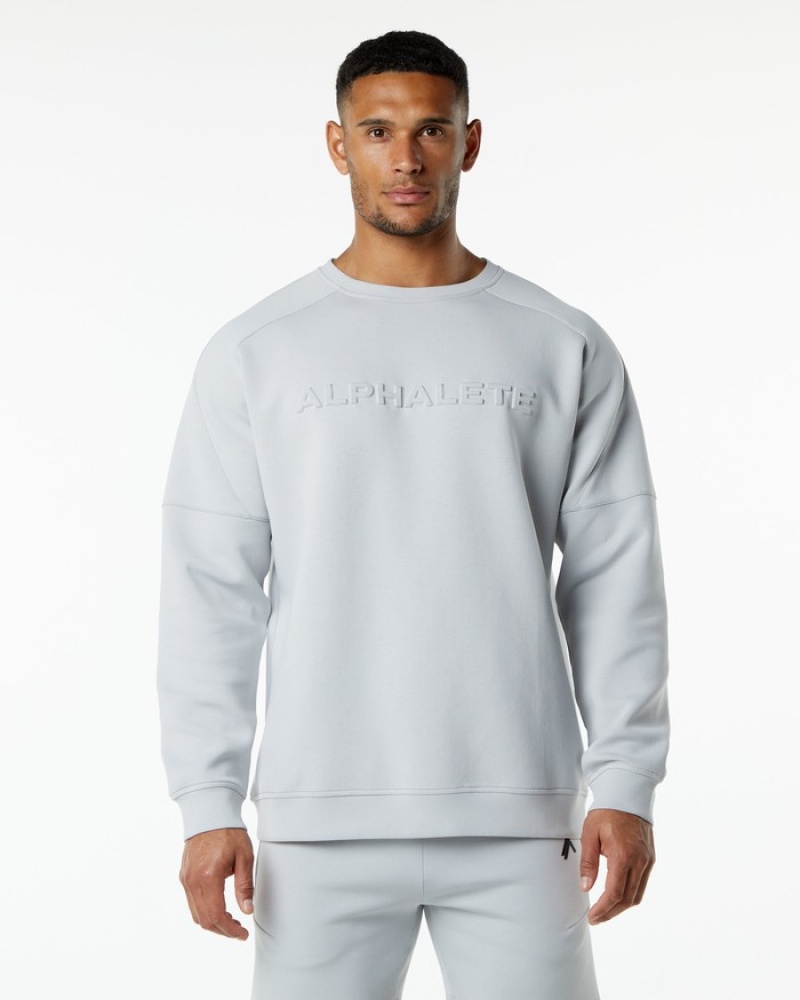 Hanorace Barbati Alphalete ELMTS Crewneck Gri | 396748-OMB