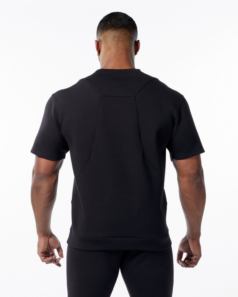 Hanorace Barbati Alphalete ELMTS Half Sleeve Pullover Negrii | 940561-DPK