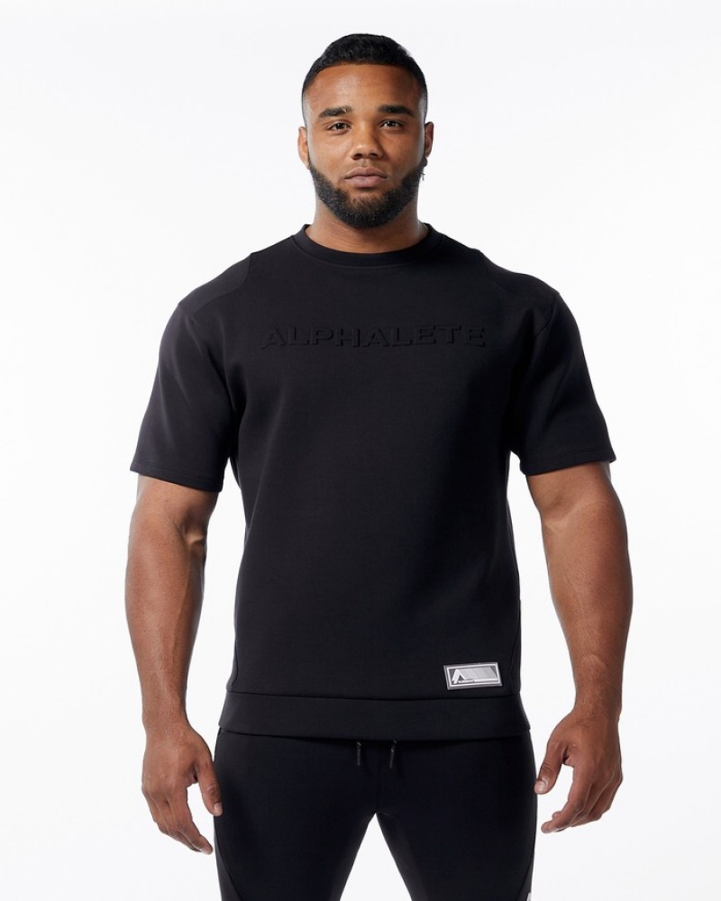 Hanorace Barbati Alphalete ELMTS Half Sleeve Pullover Negrii | 940561-DPK