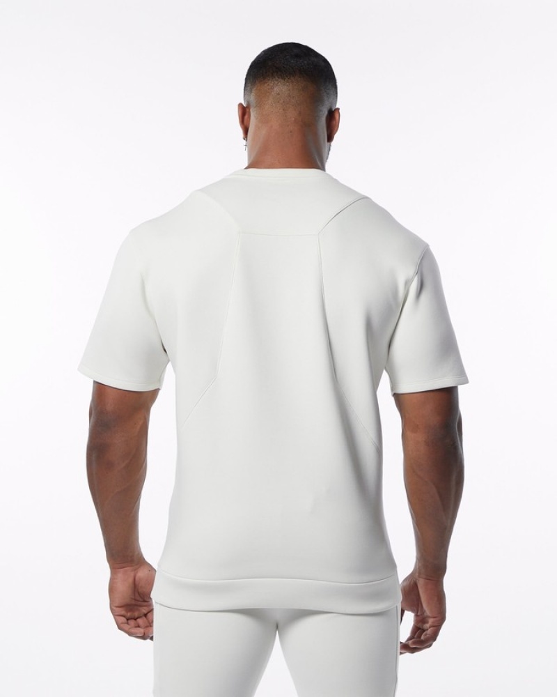 Hanorace Barbati Alphalete ELMTS Half Sleeve Pullover Albi | 968742-QNK