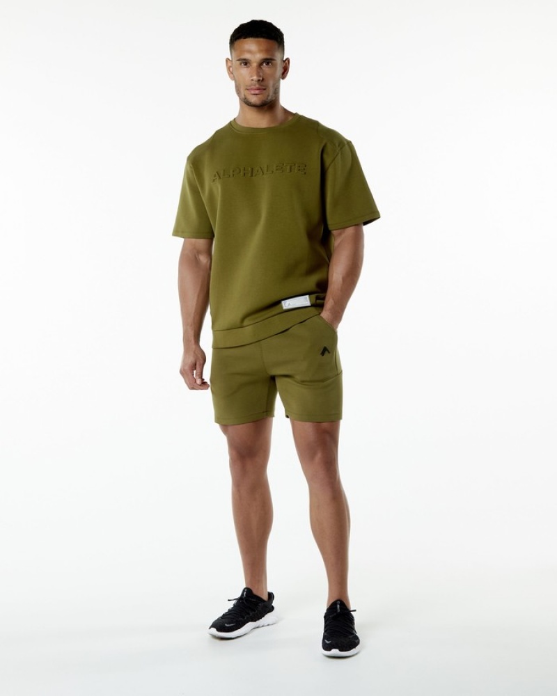 Hanorace Barbati Alphalete ELMTS Half Sleeve Pullover Verzi | 130657-SAB