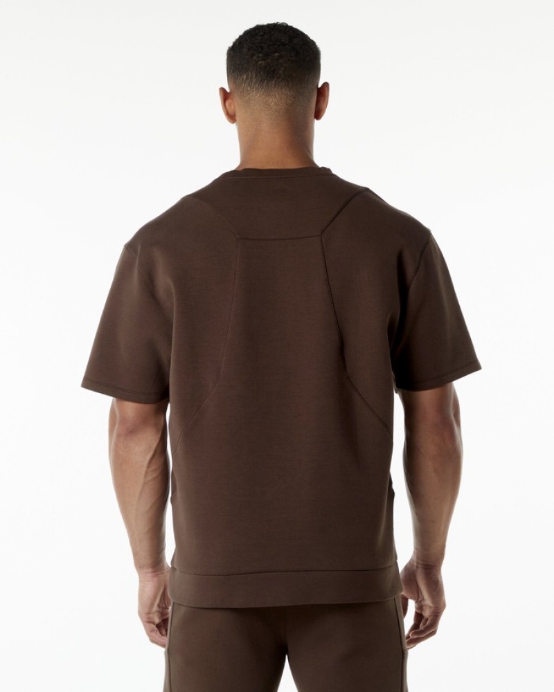 Hanorace Barbati Alphalete ELMTS Half Sleeve Pullover Maro | 306497-LRE