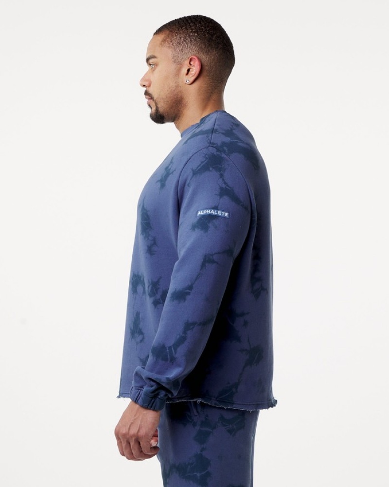 Hanorace Barbati Alphalete HCTS Drop Shoulder Albastri | 256801-MYQ