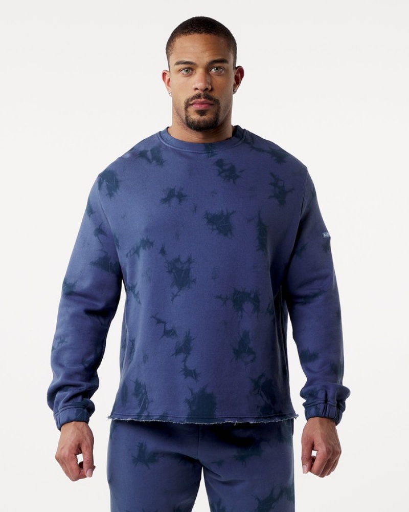 Hanorace Barbati Alphalete HCTS Drop Shoulder Albastri | 256801-MYQ