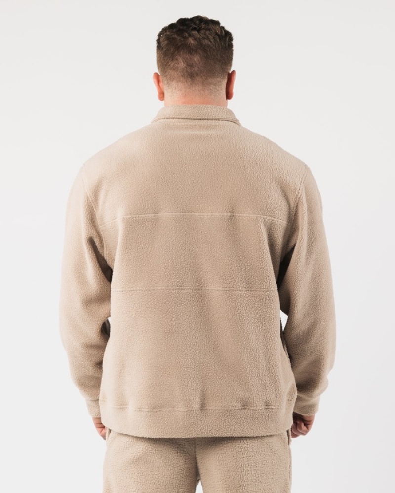 Hanorace Barbati Alphalete King Quarter Zip Bej | 627418-NWG