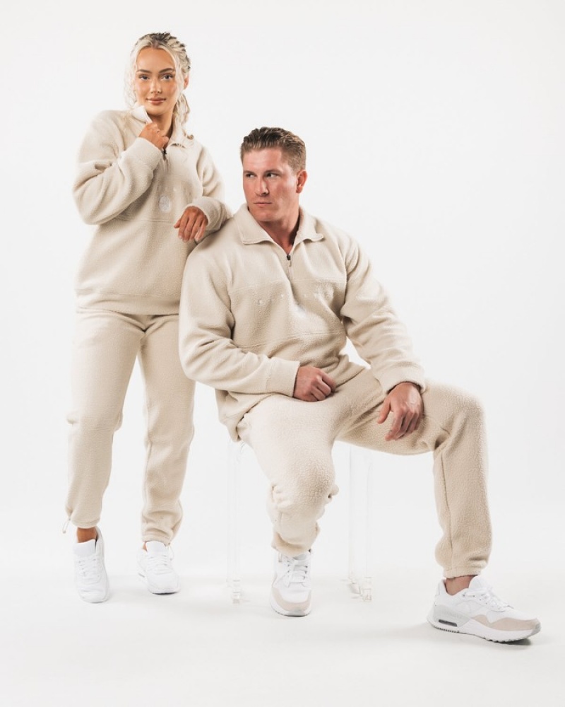 Hanorace Barbati Alphalete King Quarter Zip Galbeni Deschis | 347506-BOF
