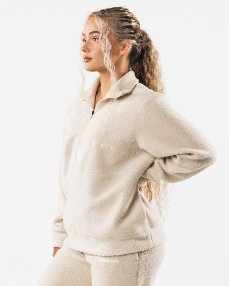 Hanorace Barbati Alphalete King Quarter Zip Galbeni Deschis | 347506-BOF