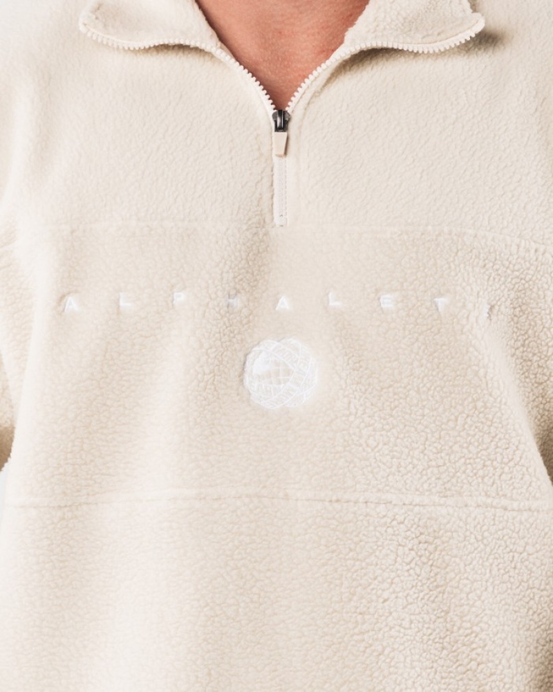 Hanorace Barbati Alphalete King Quarter Zip Galbeni Deschis | 347506-BOF