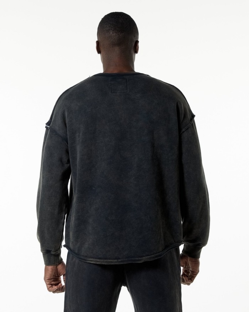 Hanorace Barbati Alphalete Very Terry Pullover Negrii | 789361-USZ