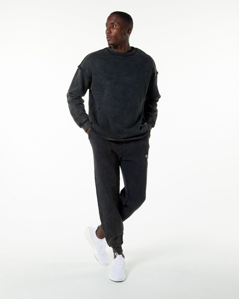 Hanorace Barbati Alphalete Very Terry Pullover Negrii | 789361-USZ