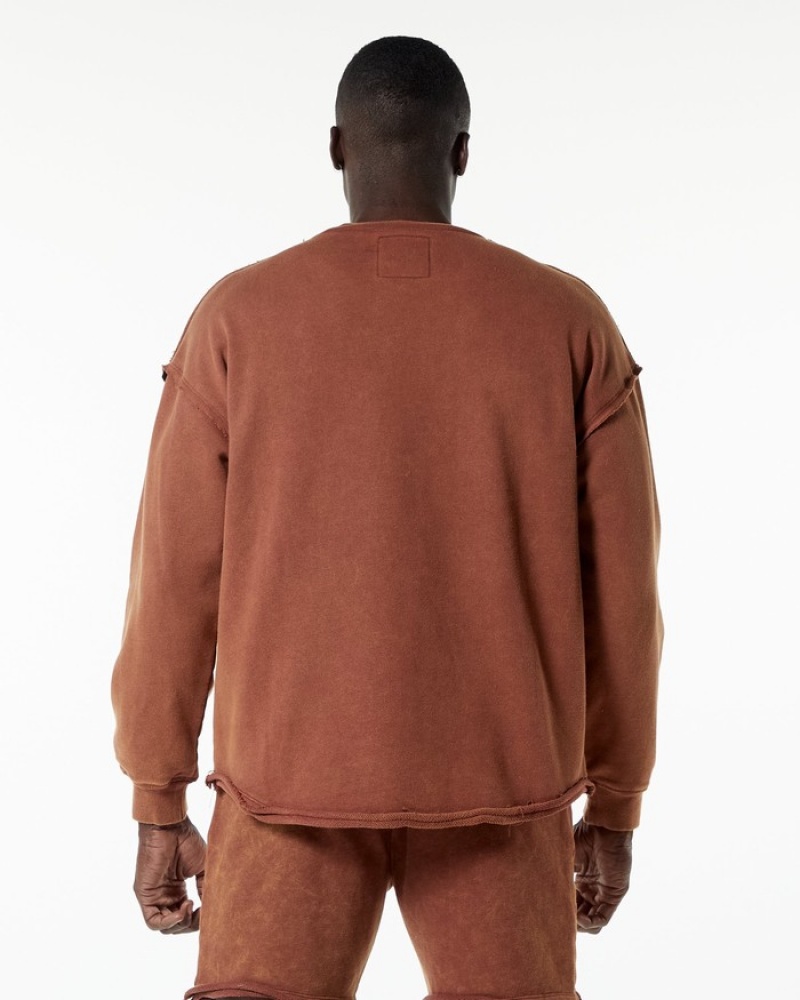 Hanorace Barbati Alphalete Very Terry Pullover Kaki | 149765-BRG