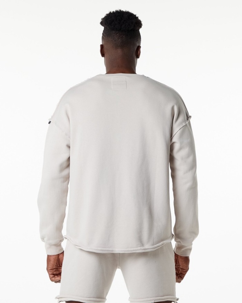 Hanorace Barbati Alphalete Very Terry Pullover Albi | 482067-WTM
