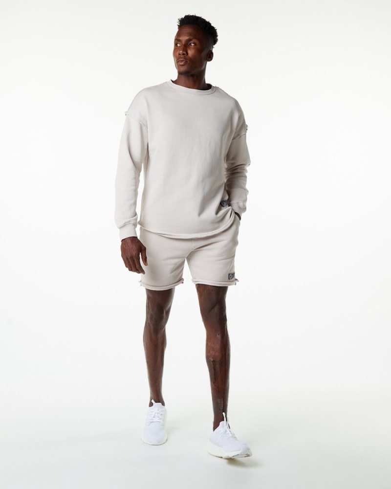 Hanorace Barbati Alphalete Very Terry Pullover Albi | 482067-WTM