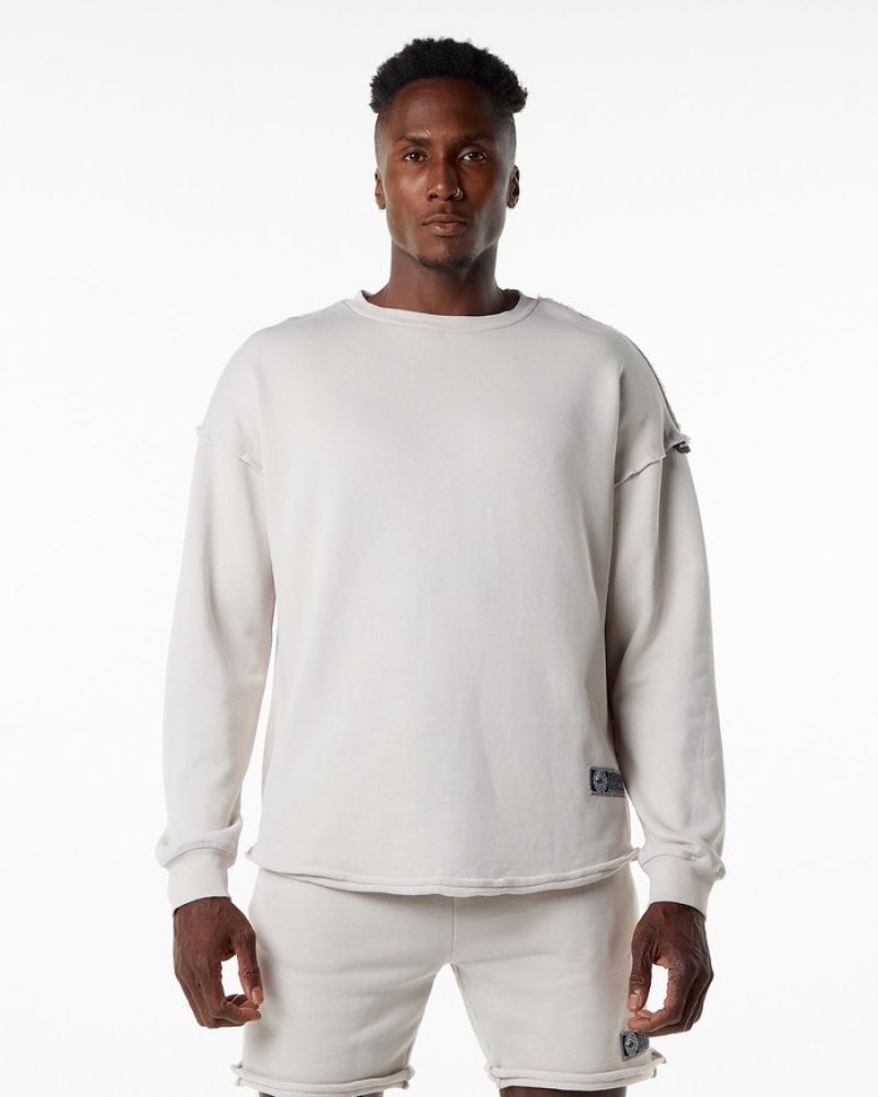 Hanorace Barbati Alphalete Very Terry Pullover Albi | 482067-WTM