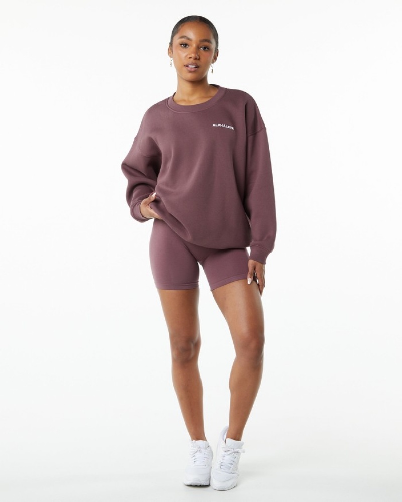 Hanorace Dama Alphalete Clasici Crew Violet | 842596-NQX