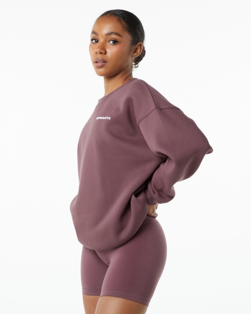 Hanorace Dama Alphalete Clasici Crew Violet | 842596-NQX