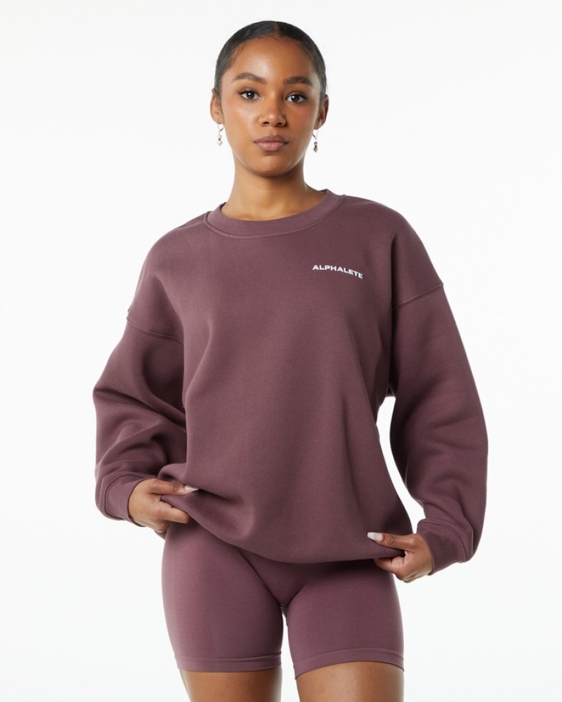 Hanorace Dama Alphalete Clasici Crew Violet | 842596-NQX
