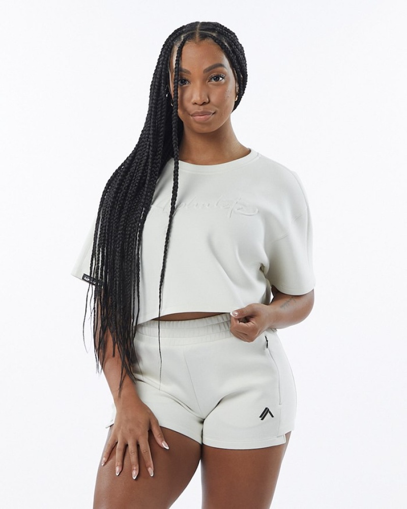Hanorace Dama Alphalete ELMTS Half Sleeve Pullover Albi | 045218-GFE