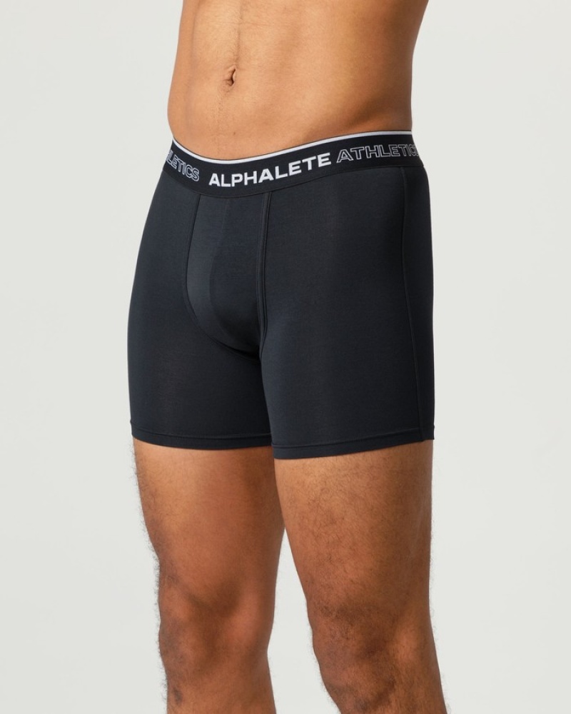 Lenjerie Barbati Alphalete Clasici Boxer 3pk Negrii | 052879-XOK