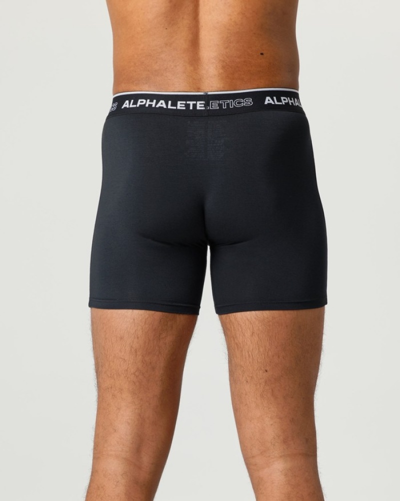 Lenjerie Barbati Alphalete Clasici Boxer 3pk Negrii | 052879-XOK