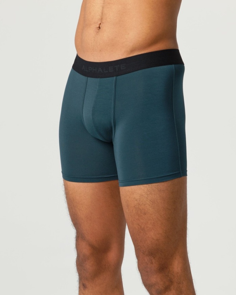Lenjerie Barbati Alphalete Clasici Boxer 3pk Negrii | 052879-XOK