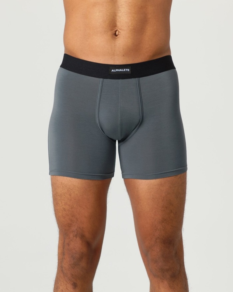Lenjerie Barbati Alphalete Clasici Boxer 3pk Negrii | 052879-XOK