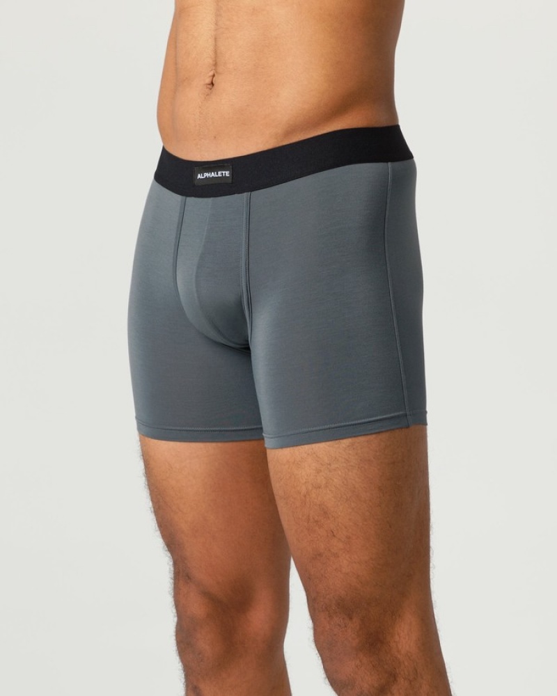 Lenjerie Barbati Alphalete Clasici Boxer 3pk Negrii | 052879-XOK