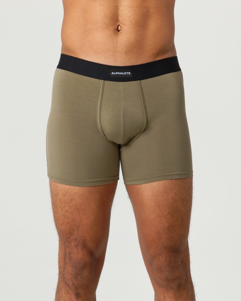 Lenjerie Barbati Alphalete Clasici Boxer 3pk Bej | 471569-TUD
