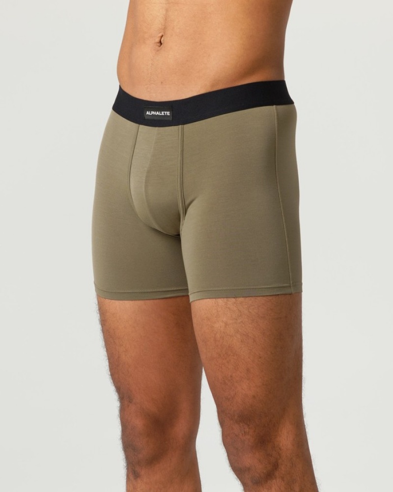 Lenjerie Barbati Alphalete Clasici Boxer 3pk Bej | 471569-TUD