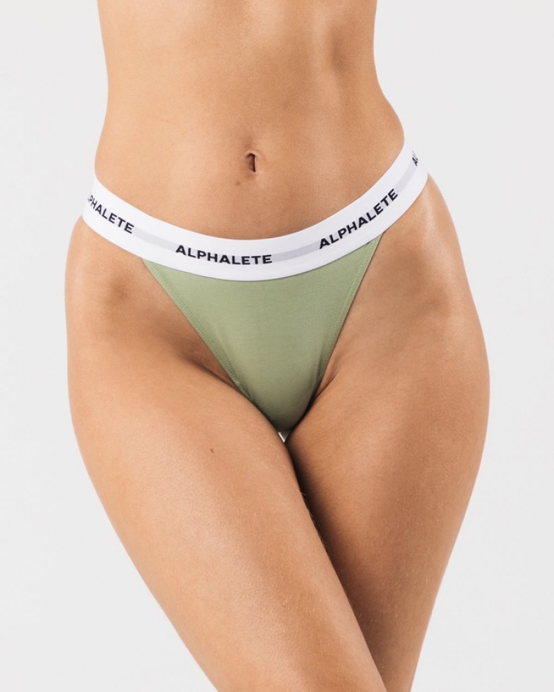 Lenjerie Dama Alphalete Acute Masline Verzi | 428590-ZVX