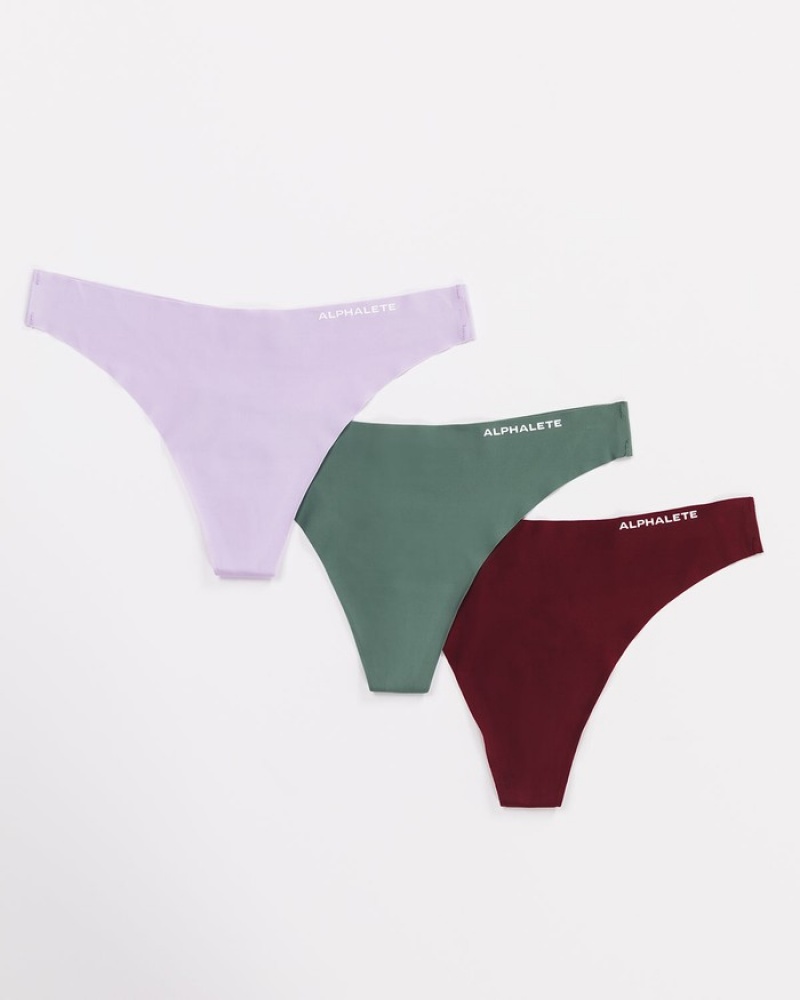Lenjerie Dama Alphalete Seamless 3pk Violet | 893140-DTC