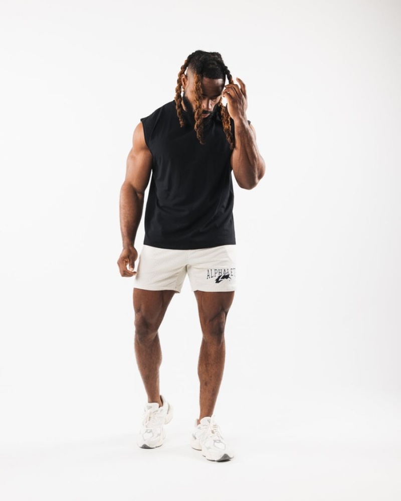 Maiouri Barbati Alphalete Brushed Wolf Head Muscle Negrii | 425093-ONW