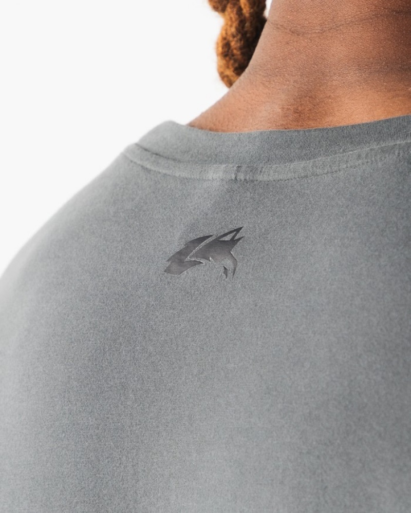 Maiouri Barbati Alphalete Brushed Wolf Head Muscle Gri | 368492-IRD
