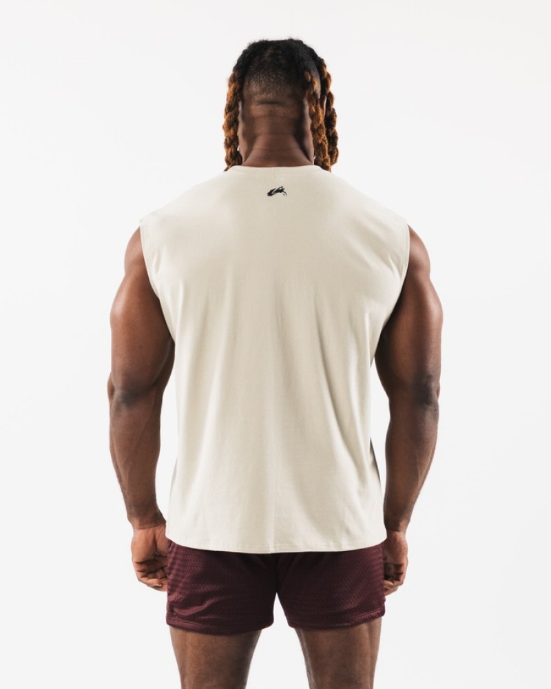 Maiouri Barbati Alphalete Brushed Wolf Head Muscle Albi | 609812-CFT