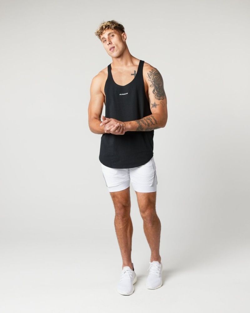 Maiouri Barbati Alphalete Heavy Bumbac Core Stringer Negrii | 920643-YCP