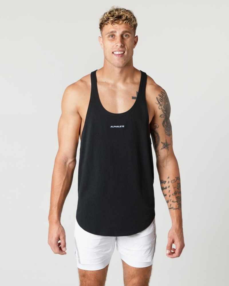 Maiouri Barbati Alphalete Heavy Bumbac Core Stringer Negrii | 920643-YCP