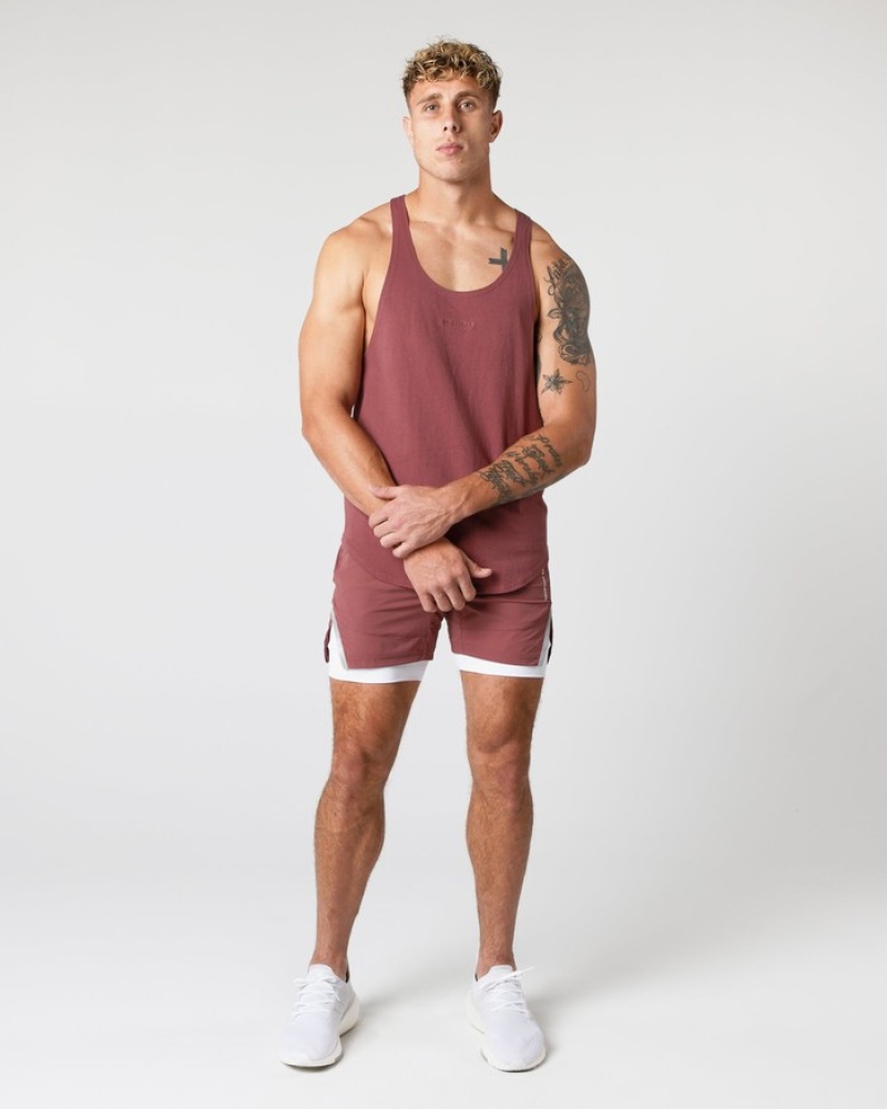 Maiouri Barbati Alphalete Heavy Bumbac Core Stringer Rosii | 508934-EBH