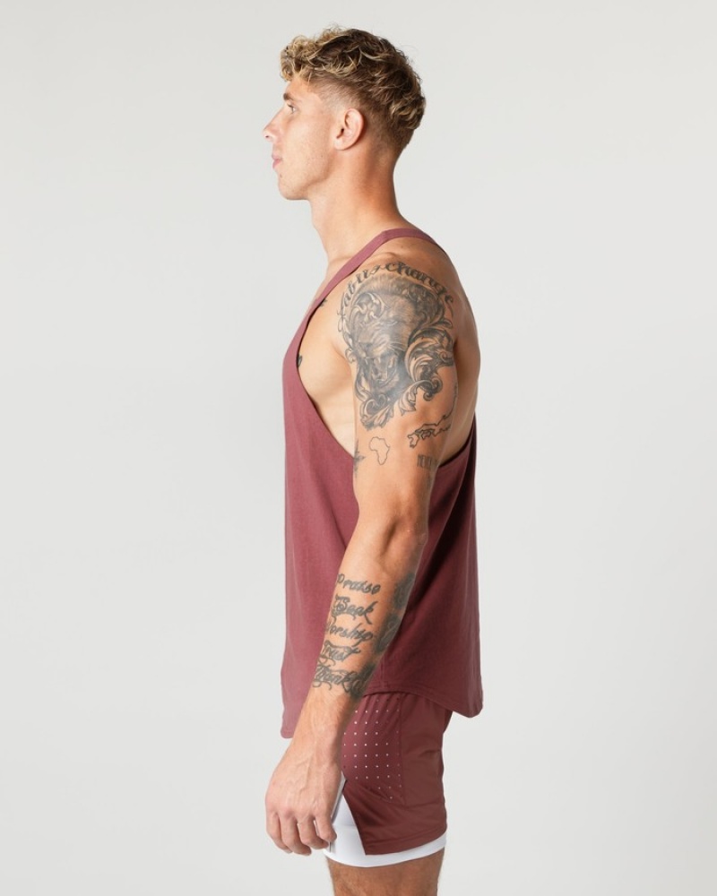 Maiouri Barbati Alphalete Heavy Bumbac Core Stringer Rosii | 508934-EBH