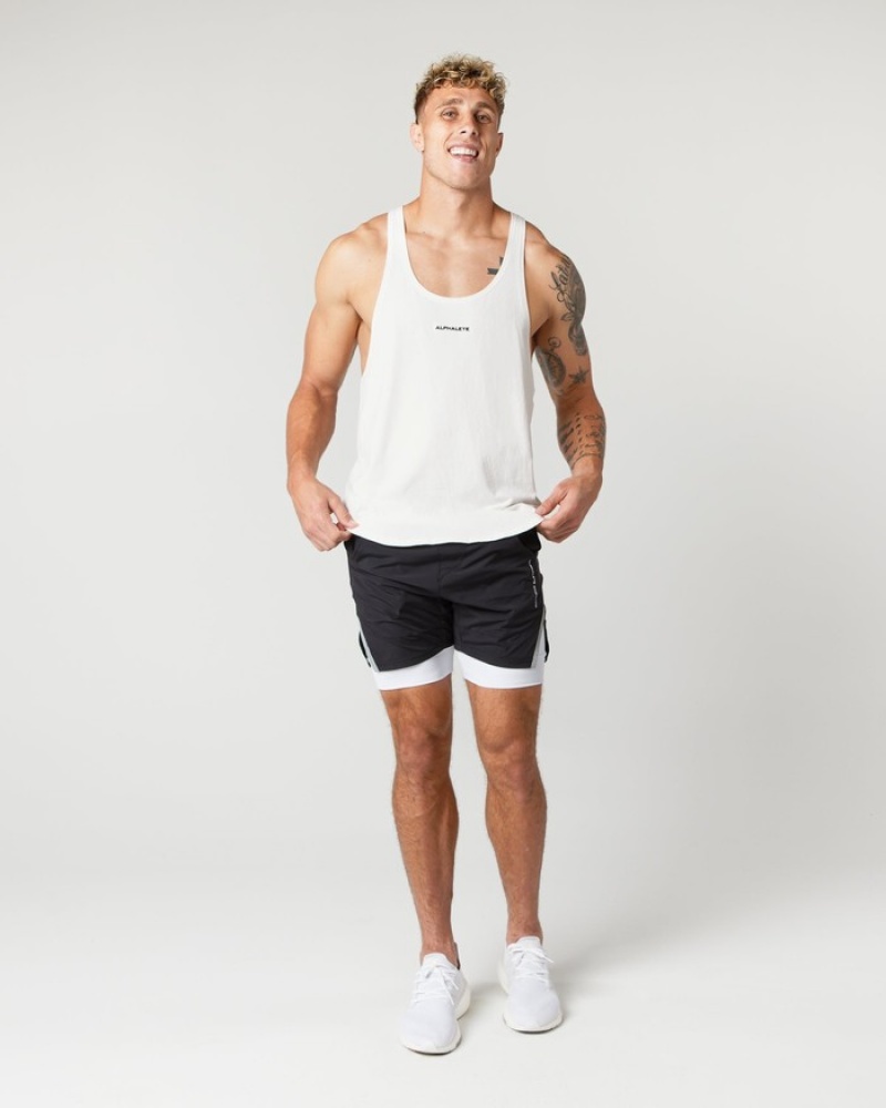 Maiouri Barbati Alphalete Heavy Bumbac Core Stringer Albi | 139678-MBG