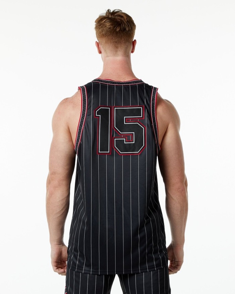 Maiouri Barbati Alphalete Varsity Basketball Jersey Negrii | 965134-LQU