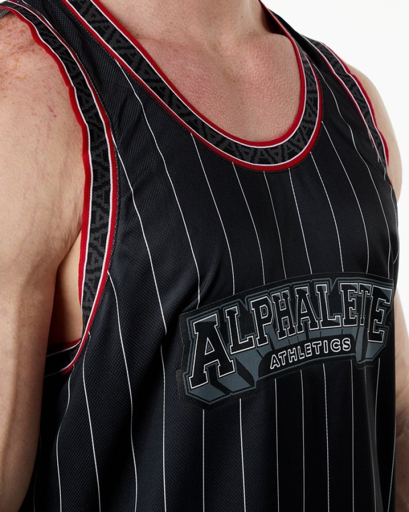 Maiouri Barbati Alphalete Varsity Basketball Jersey Negrii | 965134-LQU