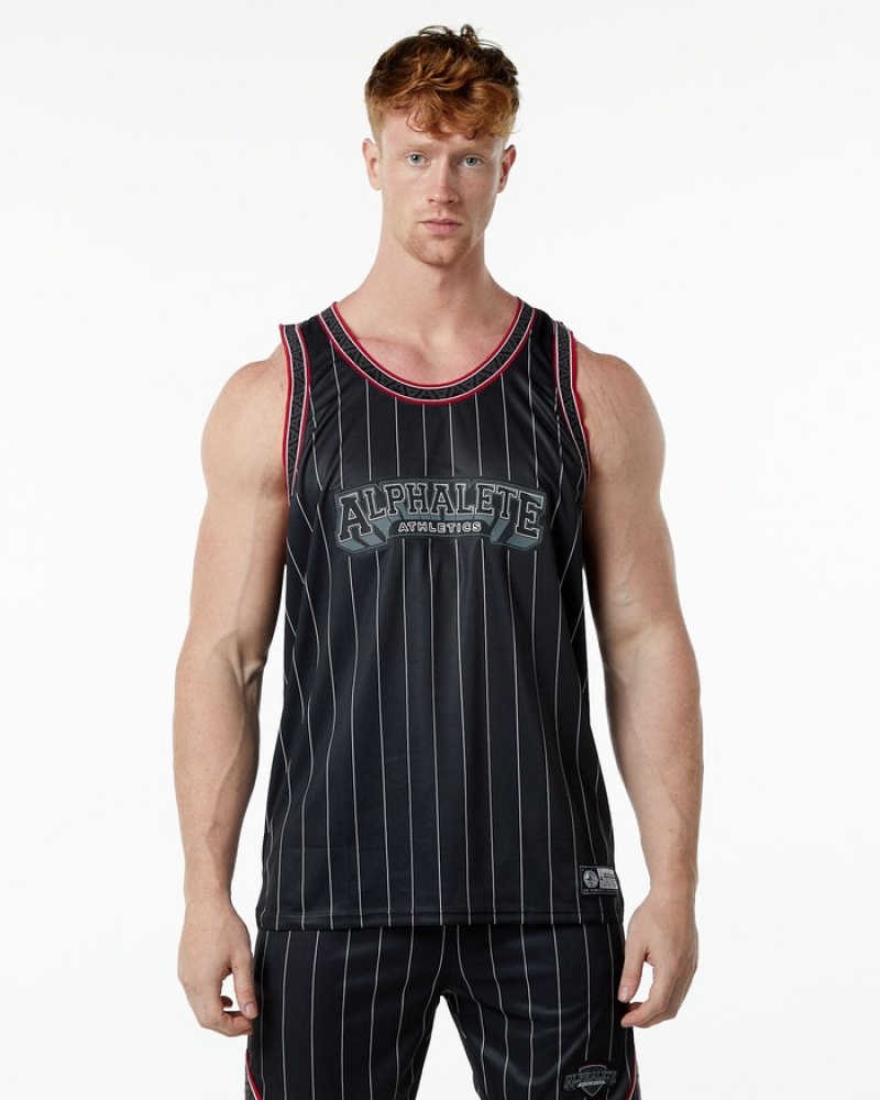 Maiouri Barbati Alphalete Varsity Basketball Jersey Negrii | 965134-LQU