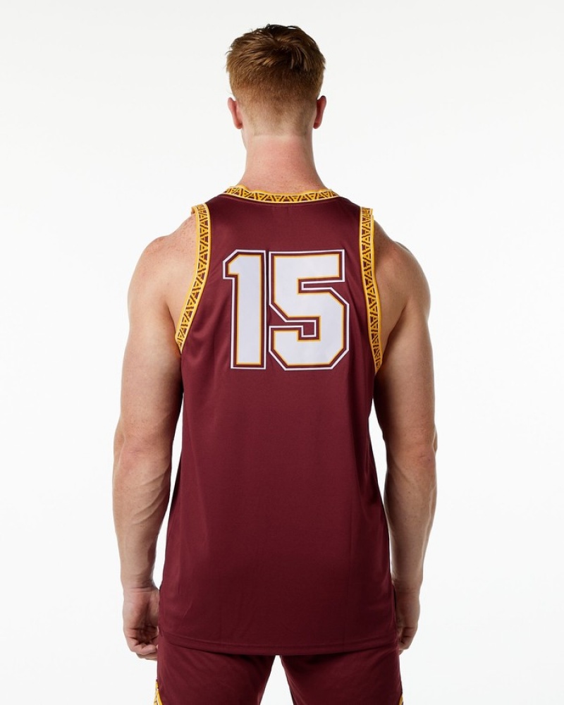 Maiouri Barbati Alphalete Varsity Basketball Jersey Rosii | 926750-DIM