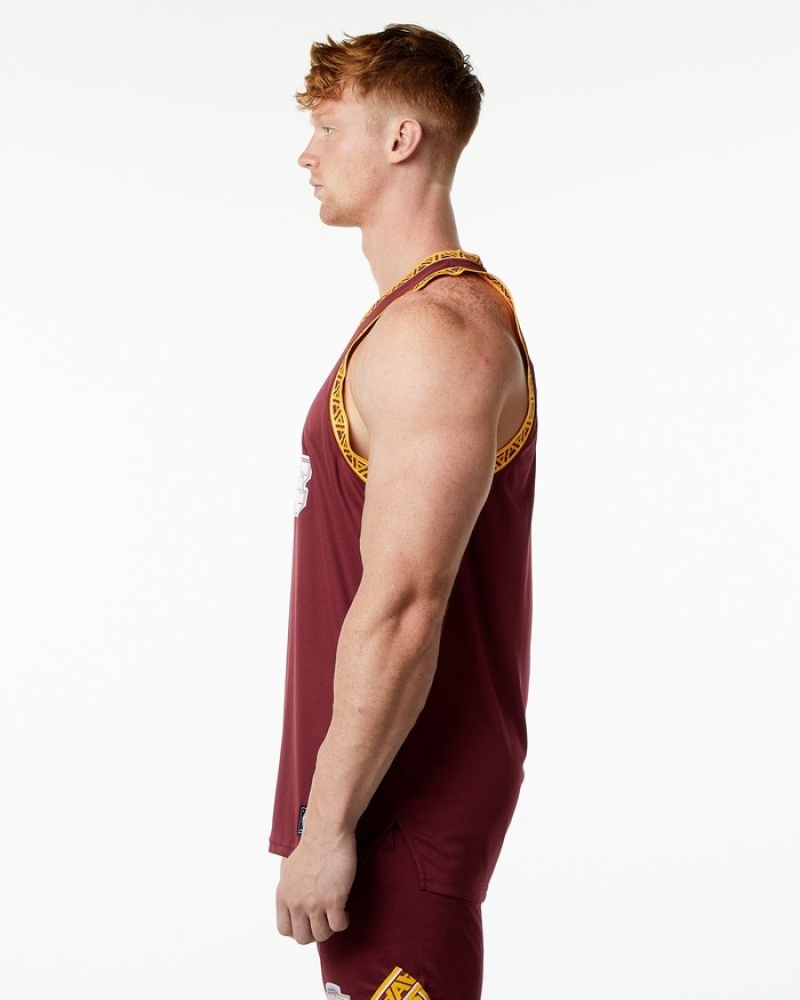 Maiouri Barbati Alphalete Varsity Basketball Jersey Rosii | 926750-DIM