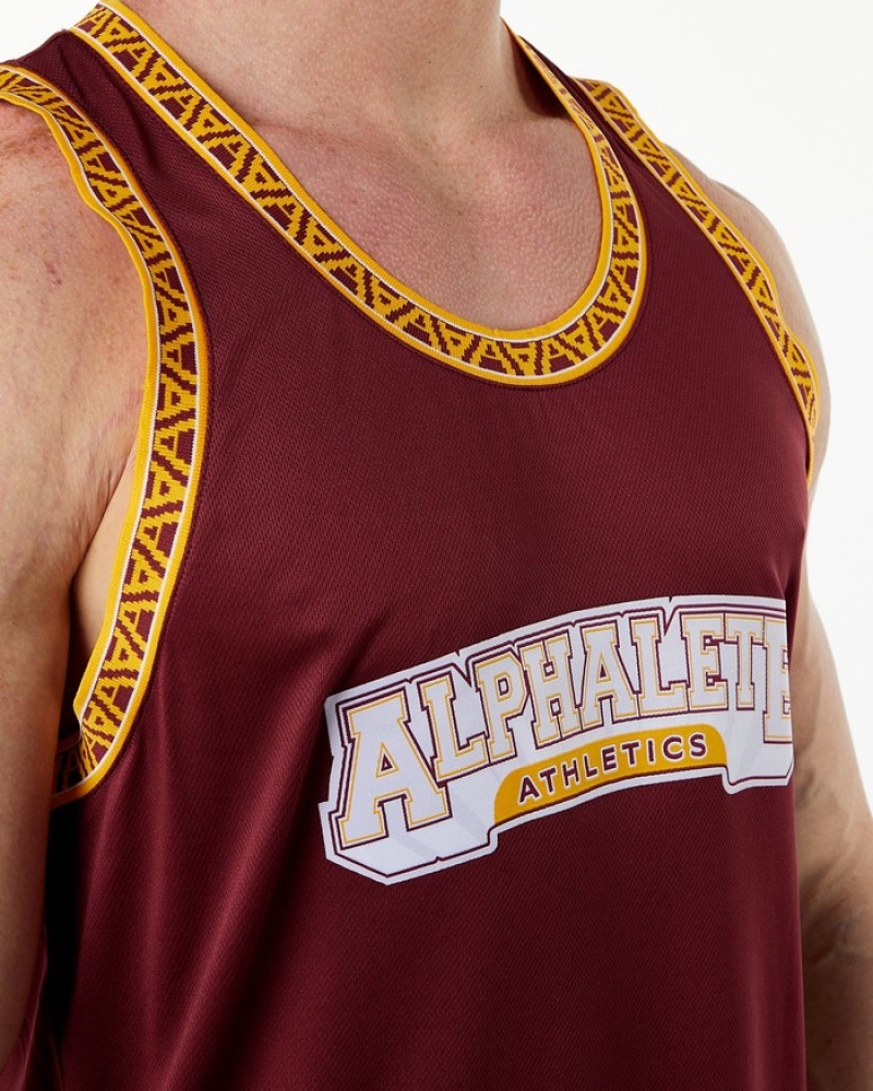 Maiouri Barbati Alphalete Varsity Basketball Jersey Rosii | 926750-DIM